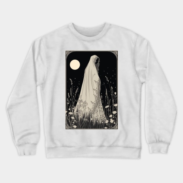 Dark Moon Goddess Crewneck Sweatshirt by TacoTruckShop